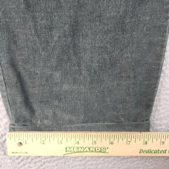 Vintage Corduroy Pants Men's 36x32 Green Cuffed Pleated Relaxed Retro 90s Y2K - Picture 5 of 8